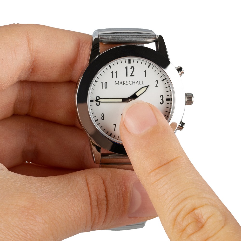 Damen-Armbanduhr Senso 2 mit Touch-Funktion und Lederband    - sprechende Armbanduhr, Blindenuhr, Sprachausgabe, sprechende  Funkarmbanduhren